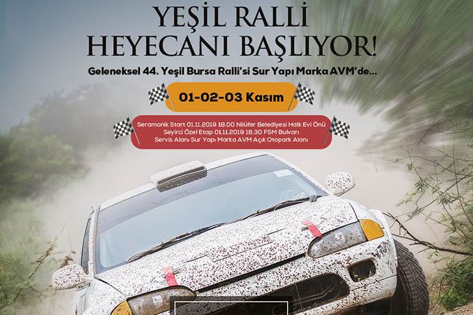 44’üncü Yeşil Bursa Ralli yarışması Sur Yapı Marka AVM’de